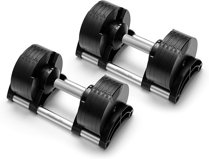 NÜOBELL® Adjustable Dumbbell Set, 5-50 LB or 5-80 LB, Easy Twist 2024-25 Model, All-In-One Weights Set (Pair) for Home, Original Manufacturer-StrideForce Fitness