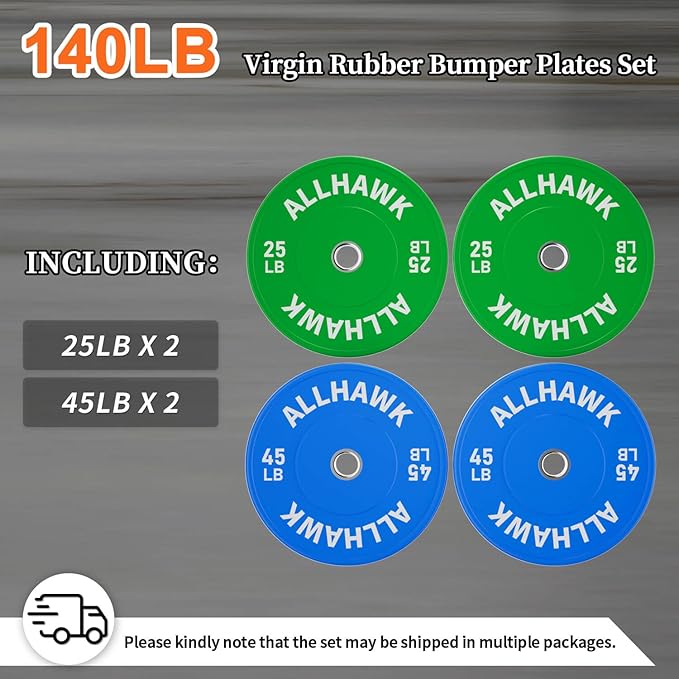Colorful Olympic Bumper Plates, 2-inch Stainless Steel Insert, Virgin Rubber Weight Plate Set for Barbell Weight Lifting and Strength Training Home Gym-StrideForce Fitness