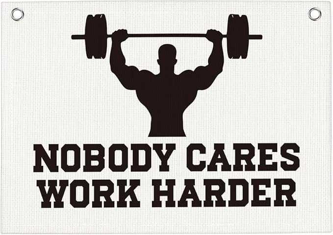 Nobody Cares Work Harder Gym Motivational Wall Art Banner Dorm Posters Gifts for Guys Men Women Gym Flag Decor for Home Gym Bedroom Workout Room 30x20 Inchs-StrideForce Fitness