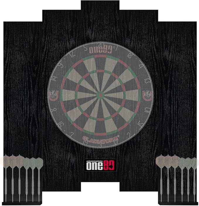 Knock-down Dartboard Backboard for A Large Area of Wall Protection Free Combination for Various Set-up Options Wooden Backboard with Black Veins Mounting Kits and Instructions Included Dartboard-StrideForce Fitness