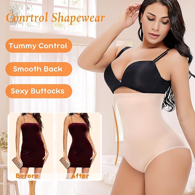 Tummy Control Shapewear Panties for Women High Waisted Body Shaper Slimming Shapewear Underwear Girdle Panty-StrideForce Fitness