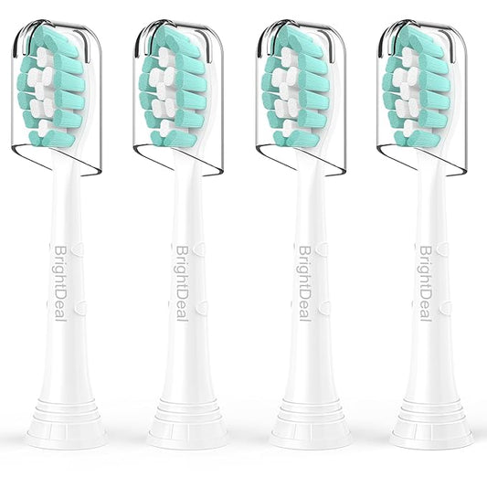 Toothbrush Heads for Philips Sonicare DiamondClean DailyClean EasyClean HealthyWhite ExpertClean W C1 C2 G2 C3 G3 W3 Sonic Electric Replacement Brush 1100 4100 5100 6100 White, 4 Pack