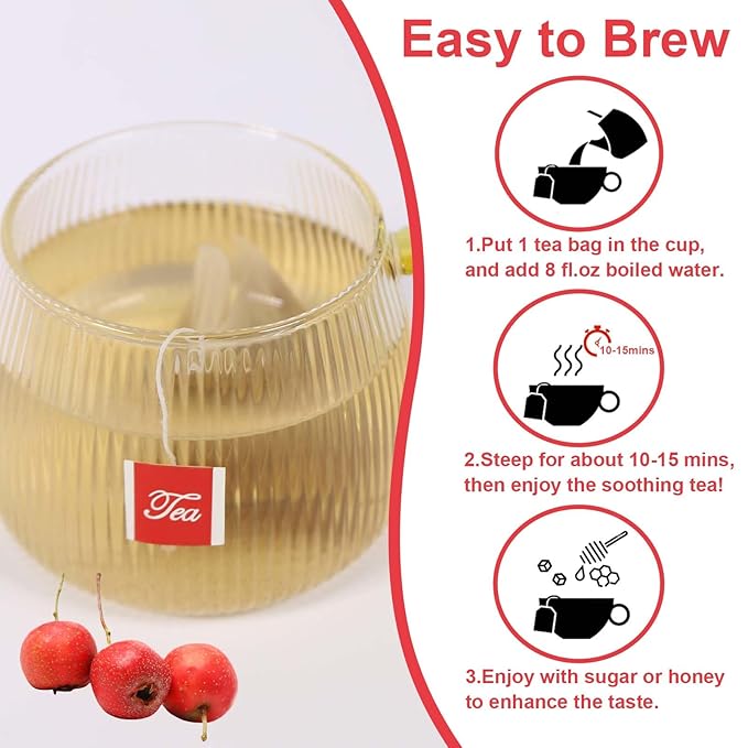 TEARELAE - Hawthorn Berry Tea, 30 Count - Pure Hawthorne Berries Herbal Tea Bags - Sweet and Tangy Flavor - Aid Digestion - Non-GMO - Caffeine-Free-StrideForce Fitness