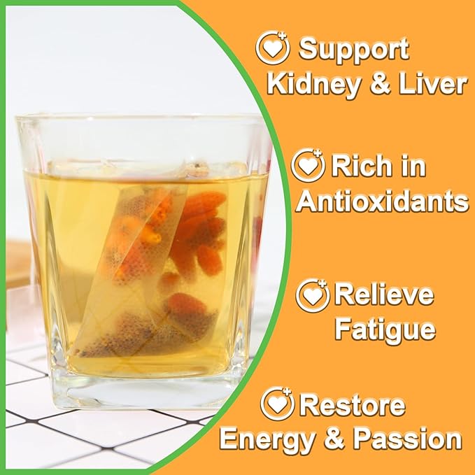 TEARELAE - Five Flavors Goji Berry Tea Bags - 6g x 36 Count - Traditional Herbal Tea Combination For Men - Non-GMO - Caffeine-free - Restore Passion & Digestion Support-StrideForce Fitness