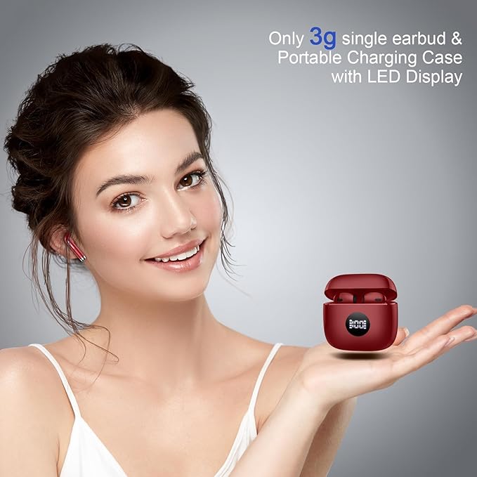 Wireless Earbuds, Bluetooth 5.4 Headphones LED Power Display Ear Buds Bass Stereo, Bluetooth Earbuds in-Ear Noise Cancelling Mic, 40H Playback Mini Case IP7 Waterproof Sports Earphones for Android iOS-StrideForce Fitness