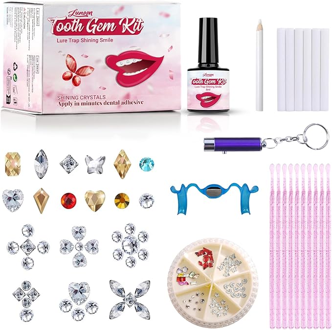 Tpyag Tooth Gem Kit - Professional DIY Dental Jewelry Starter Kit with Sparkling Crystals, Self-Application Fashion Teeth Gems for Women & Men