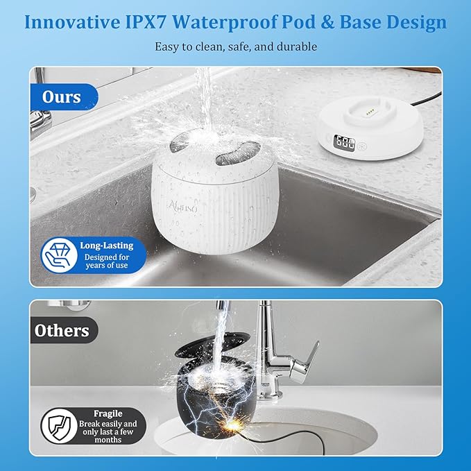 50kHz Ultrasonic Retainer Cleaner Machine for Travel & Home, Portable Denture Cleaner with Removable Base, 4 Modes Timer, Dental Cleaning Pod for Aligners, Braces, Mouth Guard, Jewelry, Toothbrush