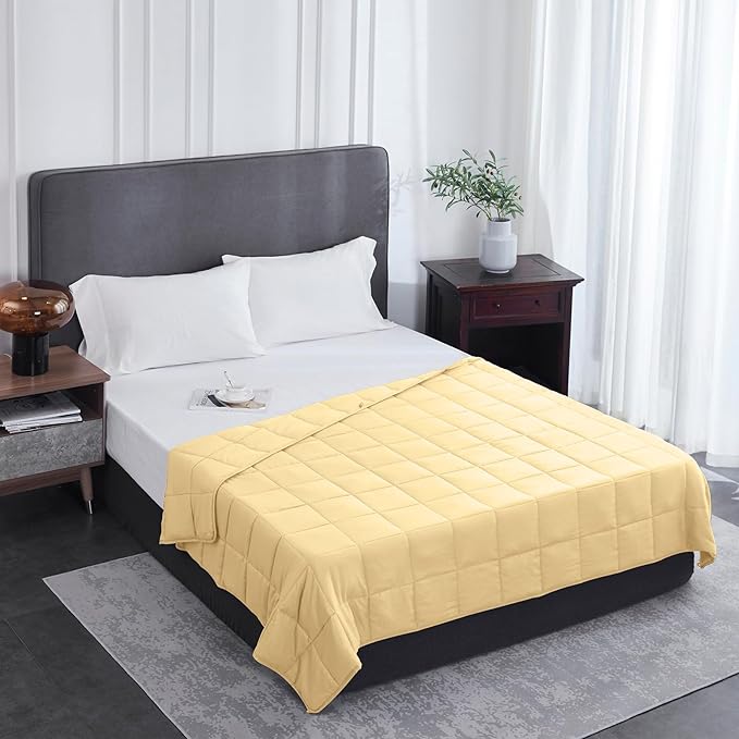 L'AGRATY Weighted Blanket - 48"x72" 20lbs Cooling Breathable Heavy Blanket Microfiber Material with Glass Beads Big Blanket for Adult All-Season Summer Fall Winter Soft Thick Comfort Blanket-StrideForce Fitness