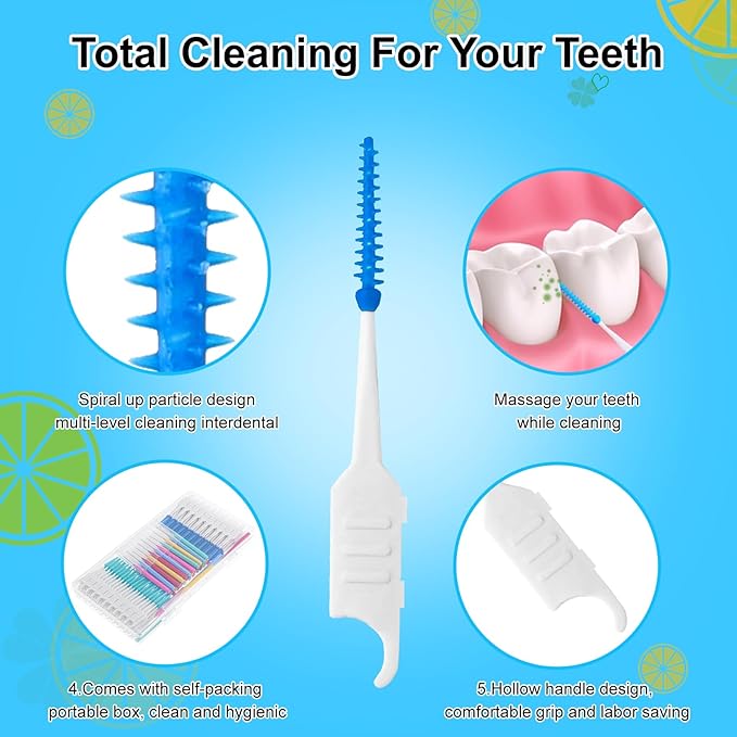 255 Pieces Braces Flossers for Braces, Interdental Brush Soft Dental Floss Picks Braces Cleaning Kit Toothpick Dental Brush Braces Teeth Flossers Brushes for Tooth Cleaner(5 Sizes)
