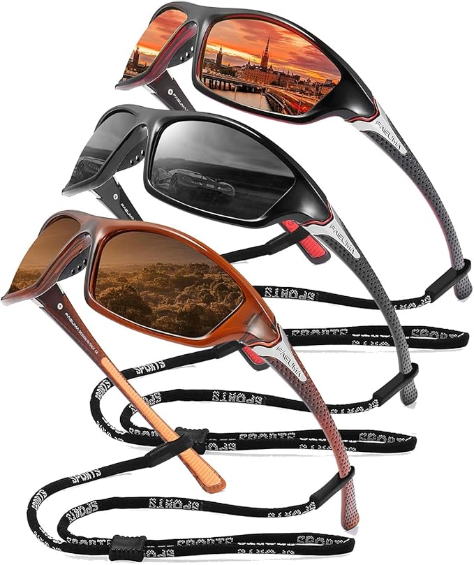 FAGUMA Sports Polarized Sunglasses For Men Cycling Driving Fishing UV400 Protection-StrideForce Fitness