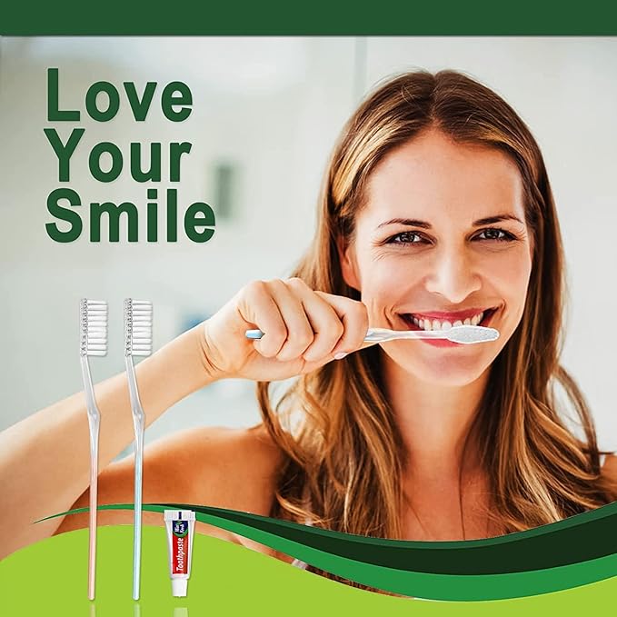 HQSLsund 200 Pack Disposable Toothbrushes with Toothpaste, Individually Wrapped Soft Bristle Toothbrushes, Travel Kit