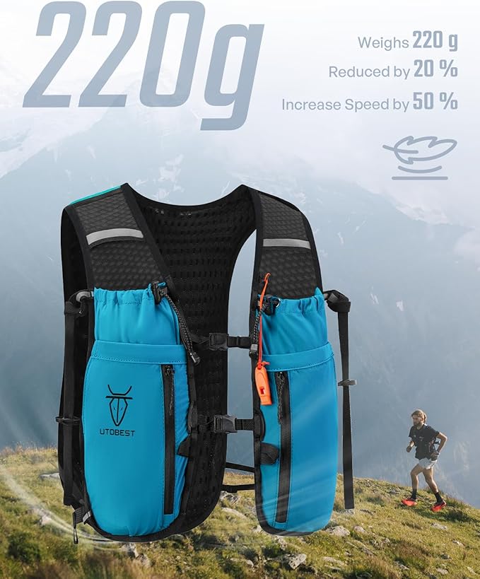 UTOBEST Upgrade Running Hydration Vest 10L, Running Backpack for Women Men Multi-Functional Storage, Adjustable Water Vest for Trail Marathon Race Jogging Cycling-StrideForce Fitness