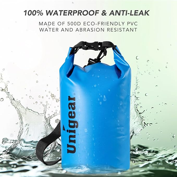 Unigear Dry Bag Waterproof, 2L/5L/10L/20L/30L/40L Floating and Lightweight Bags for Kayaking, Boating, Fishing, Swimming and Camping with Waterproof Phone Case-StrideForce Fitness