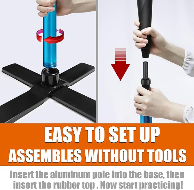 Baseball&Softball Tee,Batting Tee,Adjustable Height:25-37 inches，2 Flexible Top Rubber,X-Style Foldable&Heavy-Duty Base and Carrying Bag for Easy Store&Carrying-StrideForce Fitness