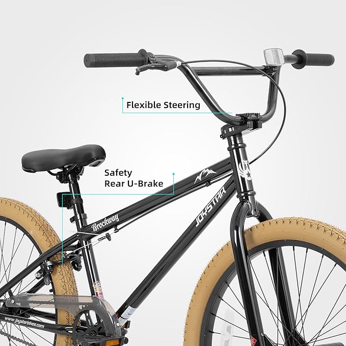 JOYSTAR Brockway Freestyle Kids BMX Bikes 20" 24" Kids Bicycles for 6-14 Years Old Boys Girls and Beginner-Level Riders 2 Pegs Multiple Colors-StrideForce Fitness