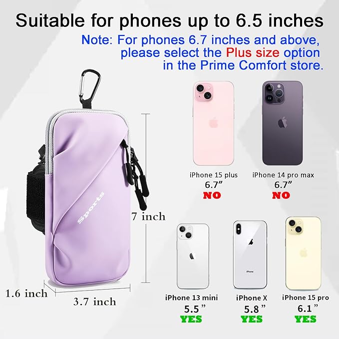 Cell Phone Holder for Walking, Running, Arm Band for Phone, Cell Phone Purse, Cross Body Phone Bag, Phone Holster, Cell Phone Carrier for Men Women, Phone Pouch (Purple)-StrideForce Fitness