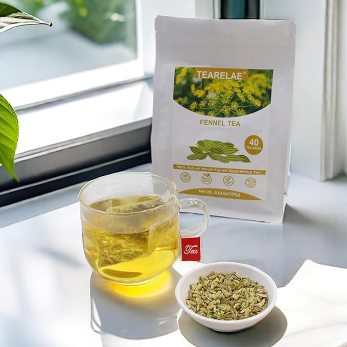 TEARELAE - Fennel Tea - 4g x 40 Count - Whole Fennel Seeds Herbal Tea Bags - Promotes Digestive Health - Non-GMO - Caffeine- Free-StrideForce Fitness