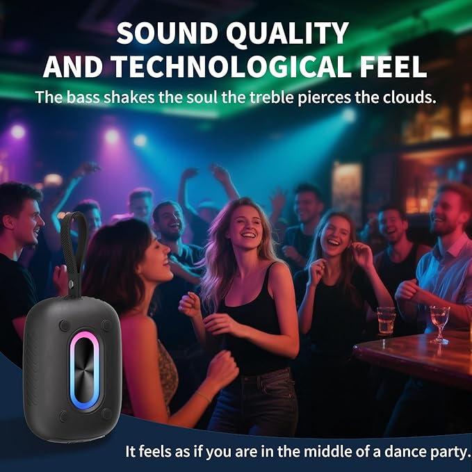 Waterproof Shower Bluetooth Speaker, Durable & Portable with Clear Sound, Ideal for Shower, Pool, Beach & Kayaking, BT 5.3 –Black-StrideForce Fitness