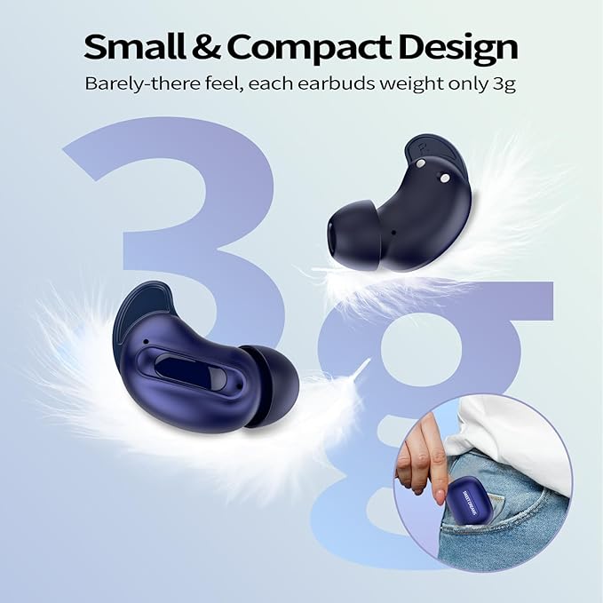 Sleep Earbuds, Mini ANC Wireless Earbuds Bluetooth 5.4 Headphones Deep Bass Stereo, 48H Playtime Ear Buds, 4 ENC Noise Cancelling Mic, In Ear IP7 Waterproof Earphones for Side Sleepers,Touch Control-StrideForce Fitness