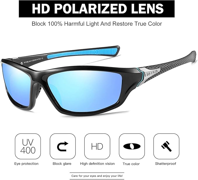 FAGUMA Sports Polarized Sunglasses For Men Cycling Driving Fishing UV400 Protection-StrideForce Fitness
