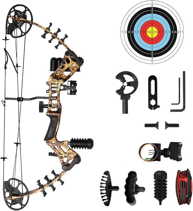 Youth Compound Bow Set 15-45 Lbs for Teens and Beginner, Package with Archery Hunting Equipment, Max Speed 260fps, Adjustable, Right Hand-StrideForce Fitness