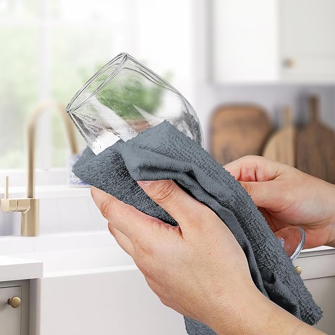 Avalon Towels Terry Bar Mop Towels (Value Pack of 60) Size 14"x17" – Absorbent and Durable, Multipurpose Cleaning Rags, Cotton Cleaning Cloths, Terry Cloth Rags, Reusable Shop Rag (Grey)-StrideForce Fitness