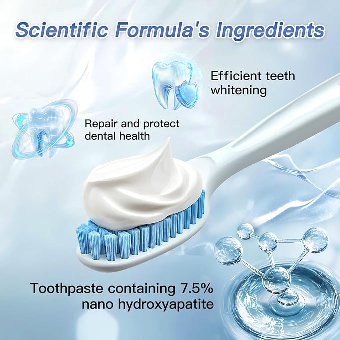 Nano Hydroxyapatite Toothpaste – Remineralizing, Whitening & Fluoride-Free Toothpaste for Sensitive Teeth, Cavity Reversal, Enamel Repair & Gum Care, Suitable for Kids & Adults