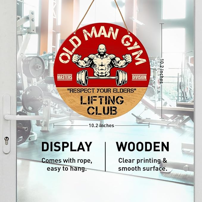 HSNBT Gym Signs Wall Decor, Home Gym Motivational Wall Decor Weightlifting Gym Hanging Signs Decorations for Fitness Workout Room Gift for Man Gym Enthusiast, Lifting Club-StrideForce Fitness