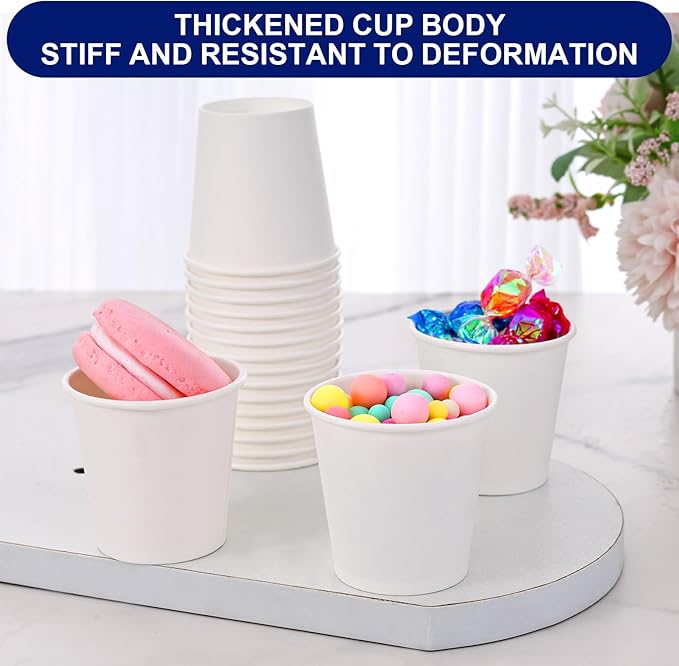 tchrules 1000pcs Bathroom Paper Cups, Disposable Mouthwash Cups Mini Paper Cups for Home, Office, School, Hotel & Travel(1000, 3 oz)