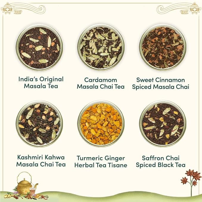 VAHDAM, Chai Tea Gift Set (12 varieties) Chai Loose Leaf Tea in Tin Caddy Gift Box | Exotic Chai Tea Blends | Gluten Free, Non GMO | Gifts for Men and Women | Gifts for Him/Her-StrideForce Fitness