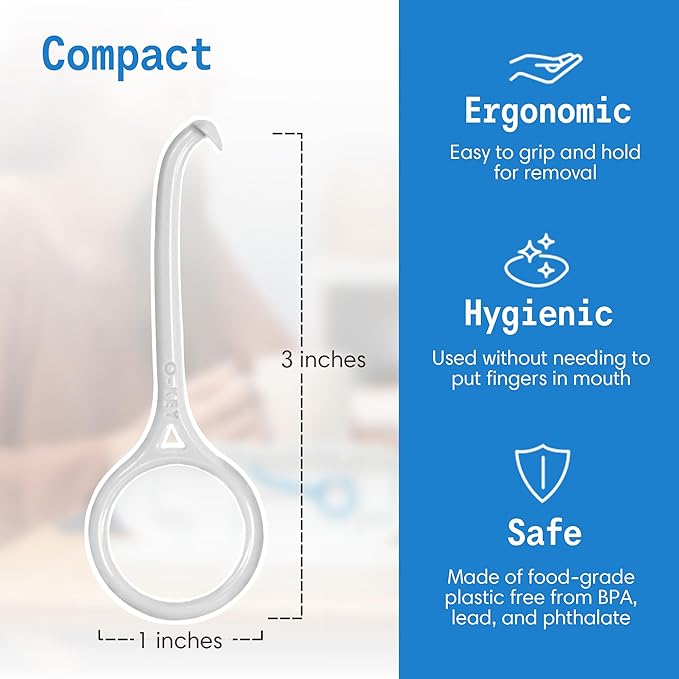 OrthoKey Retainer & Aligner Removal Tool - Dental-Grade Orthodontic Supplies for Invisible Braces, Cleaning & Travel - Bracket & Denture Remover (2-Pack) Blue & White