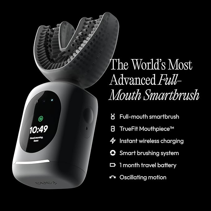 Feno Smartbrush Founders Edition Plus – AI-Powered Electric Toothbrush with Personalized Mouthpiece, 3 Tubes Foam Toothpaste, Tongue Scraper & 12-Month Plus Subscription