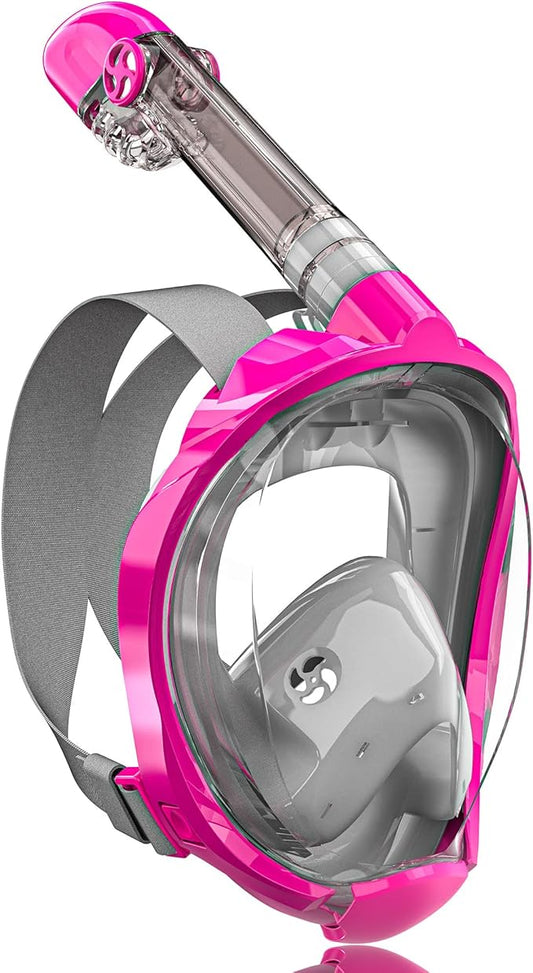 QingSong Full Face Snorkel Mask for Adults, Snorkeling Gear with Camera Mount, 180 Degree Panoramic View Snorkel Set Anti-Fog Anti-Leak-StrideForce Fitness