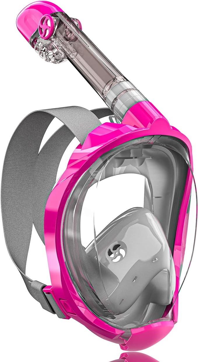 QingSong Full Face Snorkel Mask for Adults, Snorkeling Gear with Camera Mount, 180 Degree Panoramic View Snorkel Set Anti-Fog Anti-Leak-StrideForce Fitness