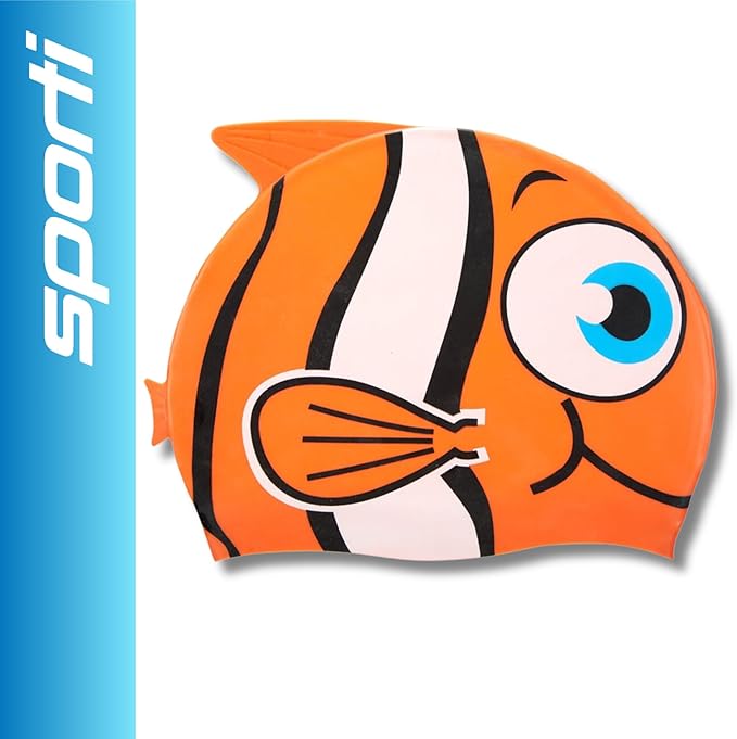 Sporti Silicone Swim Cap for Kids, Unisex Youth Swimming Cap, Protection Bathing Caps for Your Children, Aged 2-10-StrideForce Fitness