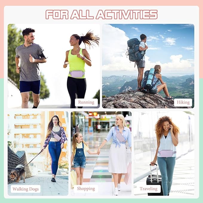 MoKo Fanny Packs for Women Men, Fashion Running Waist Packs, Crossbody Mini Bag Fanny Pack Belt Bag with Adjustable Strap for Running Outdoors Workout Travel Hiking Cycling-StrideForce Fitness