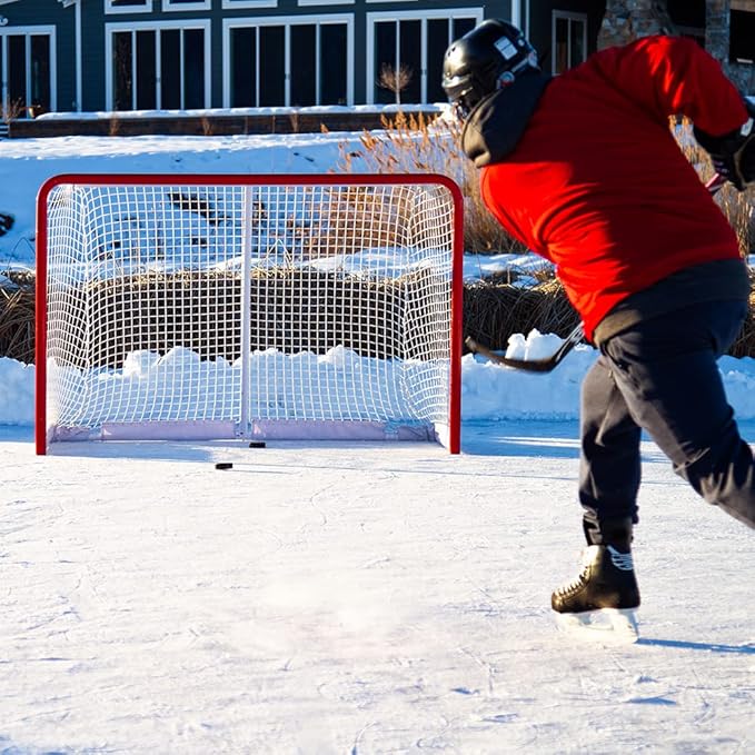 Skywalker Sports Competitive Series 6’ x 4’ Hockey Goal, White/Red (SSHG6400)-StrideForce Fitness