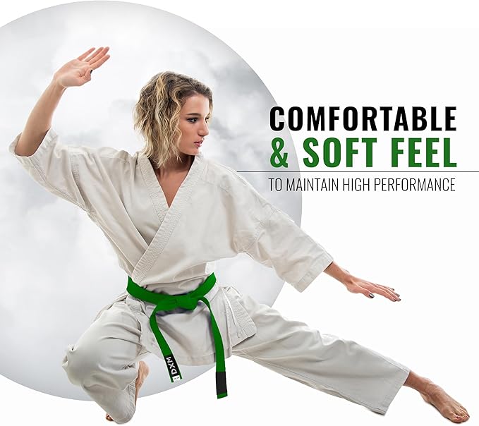 DXM SPORTS BJJ Jiu Jitsu Belt - Taekwondo Karate Belt - Martial Arts Uniform Ranking Judo Belt Double Stitched for Kids Adult-StrideForce Fitness