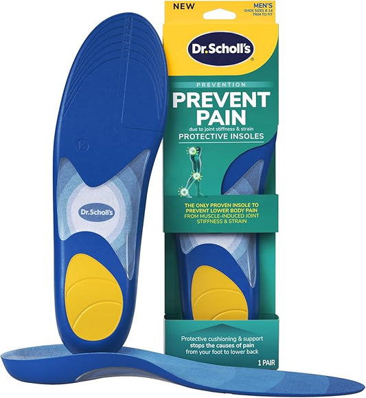 Dr. Scholl's Prevent Pain Protective Insoles, Protect Against Foot, Knee, Lower Back Pain, Promote Foot Health & Wellness, Trim to Fit Insert, Men Shoe Size 8-14, 1 Pair-StrideForce Fitness