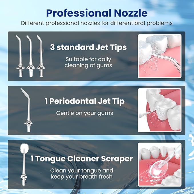 Water Flosser for Teeth Cleaning: Deep Cleaning for Braces & Sensitive Gums - 260ML Portable Cordless Oral Irrigator with DIY Strength, 4 Modes, 30-Day Battery, IPX7 Waterproof for Home Travel Black