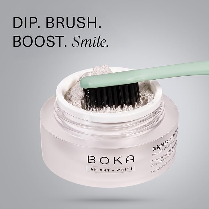 Boka Teeth Whitening Powder - Nano Hydroxyapatite, Appropriate for Sensitive Teeth, Whitening -Toothpaste Alternative with Essential Oils, Has Probiotics, Multivitamins & Aloe