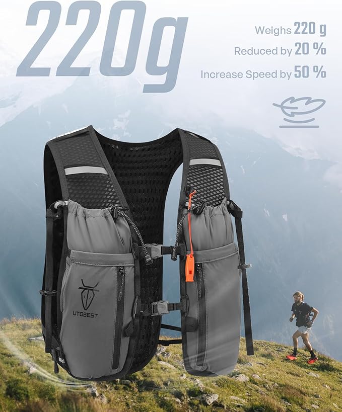 UTOBEST Upgrade Running Hydration Vest 10L, Running Backpack for Women Men Multi-Functional Storage, Adjustable Water Vest for Trail Marathon Race Jogging Cycling-StrideForce Fitness