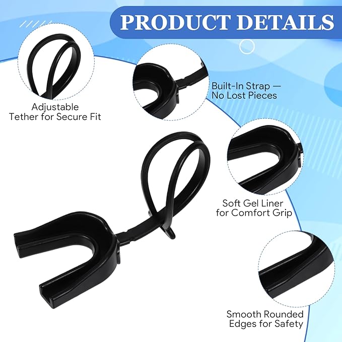 10 Pcs Strapped Mouth Guard Football Mouthguard for Braces with Strap Football Mouth Guard for Braces for Sports for Boxing Basketball(Black)