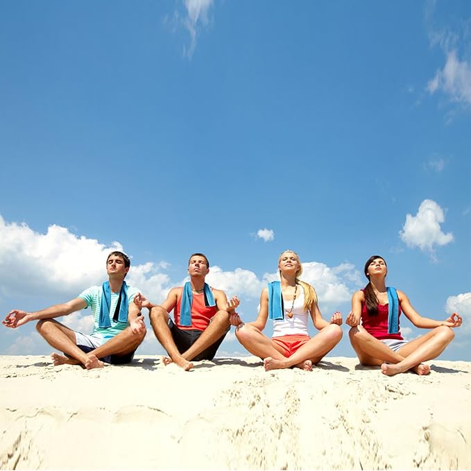 Biange Cooling Towel (Pack of 20, 40"x12") with Pouches for Sports, Workout, Fitness, Gym, Yoga, Golf, Pilates, Travel, Camping & More-StrideForce Fitness