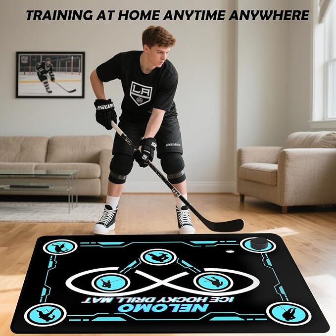 Ice Hockey Training Mat Ice Hockey Training Equipment Large Drill Mat 160CM X 120CM Rubber Ice Hockey Training Gadget for Ice Hockey Lovers-StrideForce Fitness