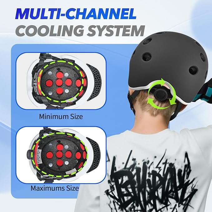 Kids Bike Helmet for 5-8-14 Kids Skateboard Helmet Boys Girls Child Youth Adjustable Lightweight Ventilation and Multi-Sports Scooter Cycling Roller Balance Bike-StrideForce Fitness