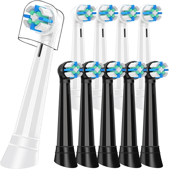 10 PCS IO Replacement Heads Compatible with Oral B IO 2/3/4/5/6/7/8/9/10/Deeep Clean Electric Toothbrush, Toothbrush Brush Heads Compatible with Oral B IO for Teeth Clean (Black/White)