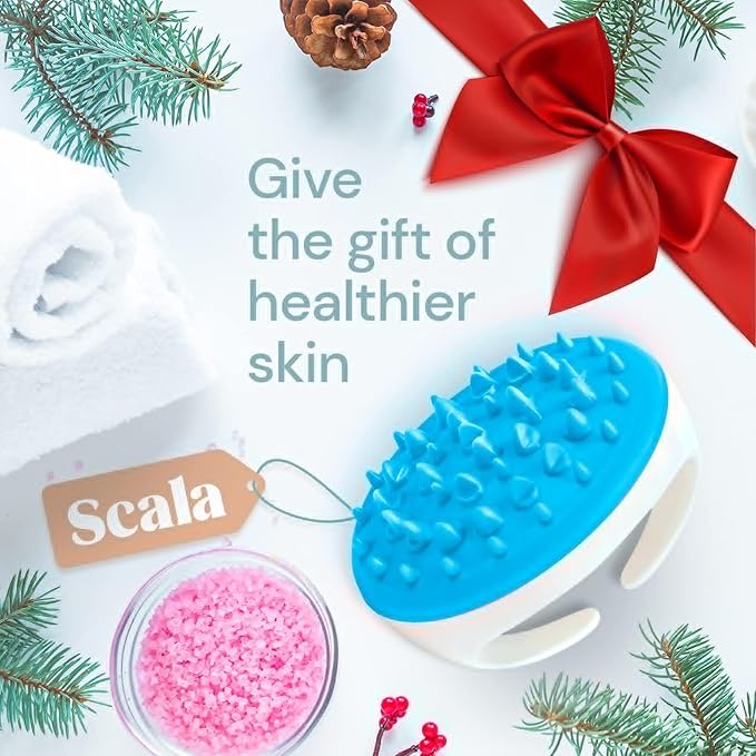 Scala Silicone Anti Cellulite Massager, Body Shower Scrubber, Cellulite Remover - Improve Circulation, Distribute Fat Deposits, Body Massager, Exfoliator, Fat Roller Use with Creams and Oils, Aqua-StrideForce Fitness