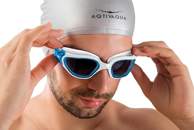 AqtivAqua Swimming Goggles, DX Wide View Swim Goggles for Adult Men Women, Anti Fog No Leaking-StrideForce Fitness