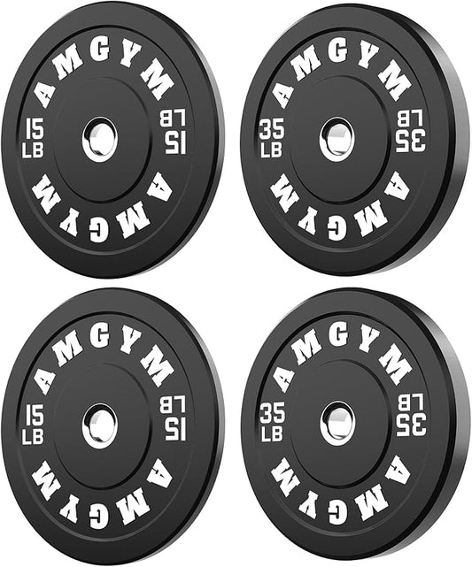 2 Inch Bumper Plates，10-500lbs，Barbell Rubber Olympic Weight Plates Set for Home Gym, Strength Training & Weight Lifting, Multiple Options Colors-StrideForce Fitness